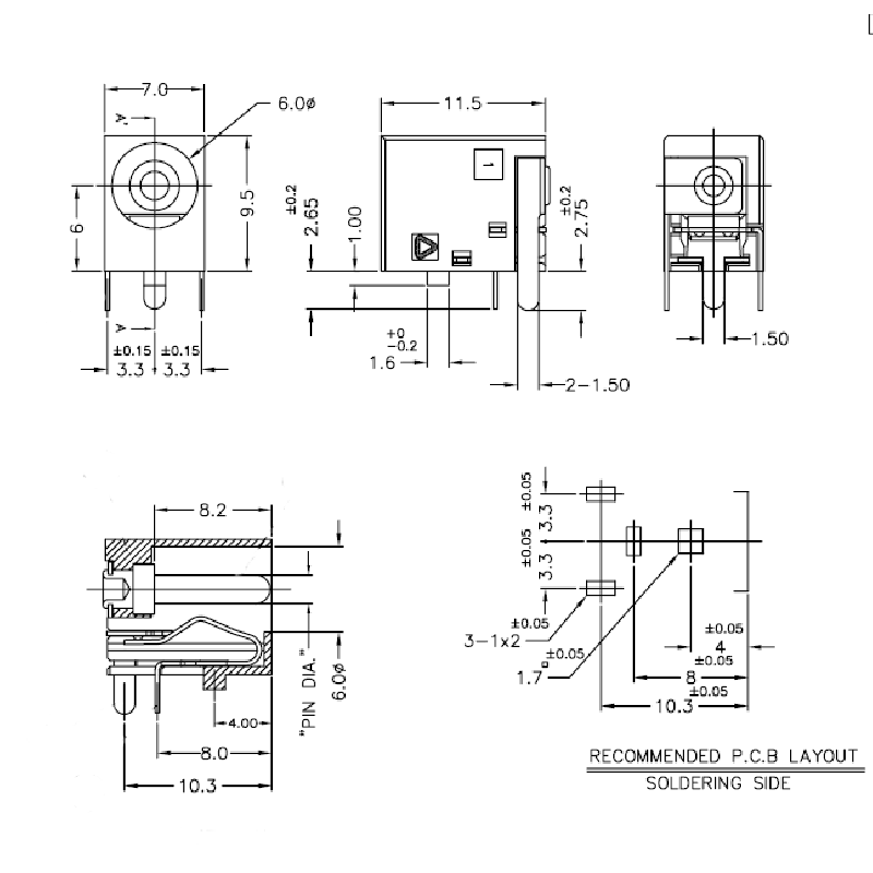 Разъем питания ноутбука LG тип S006 1.65мм datasheet