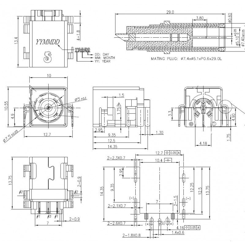 Разъем питания ноутбука Dell  DL02 datasheet