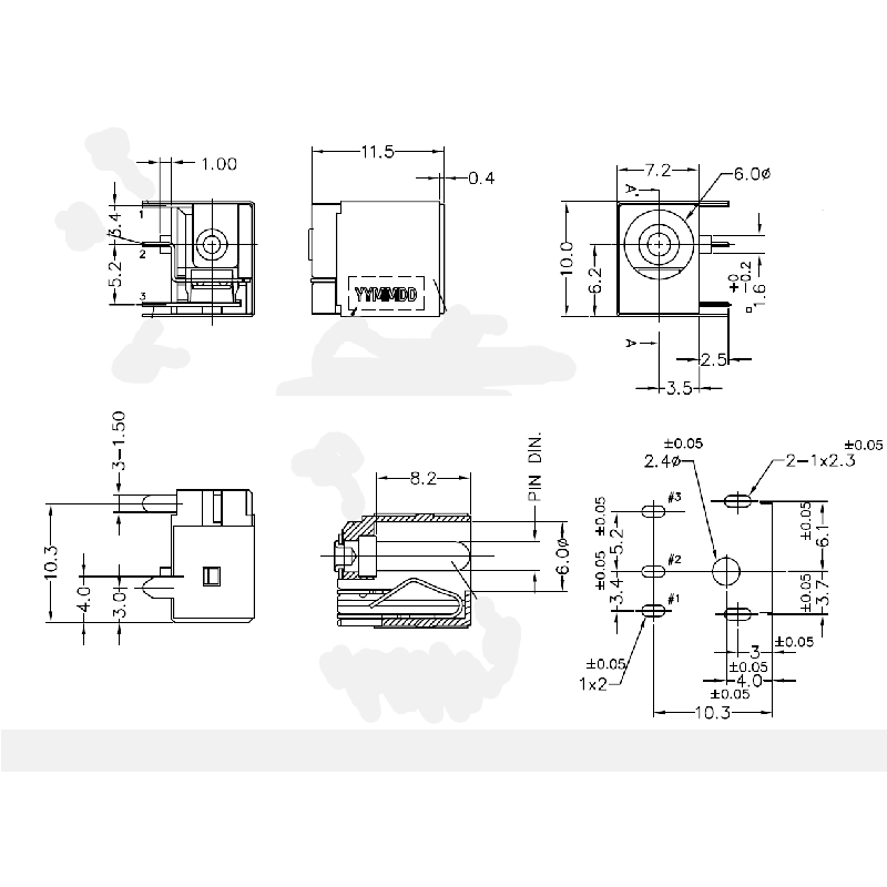 Разъем питания ноутбука Acer, Benq  G026 1.65мм datasheet
