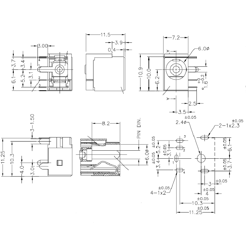 Разъем питания ноутбука Asus тип S726 2.5мм  datasheet